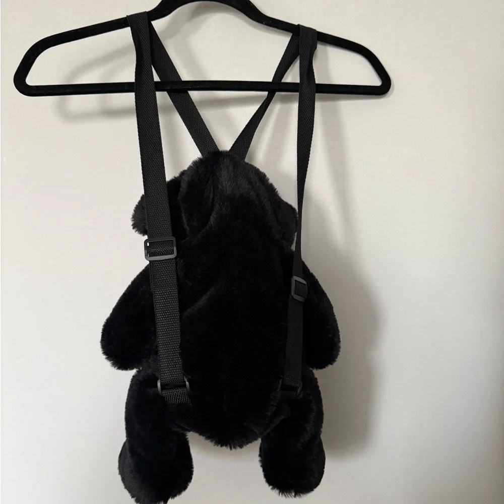 Plush Black Bear Toy bag pack